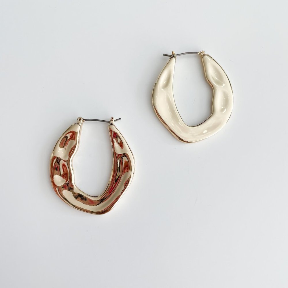 J. Crew Factory Hammered Hoop Earrings